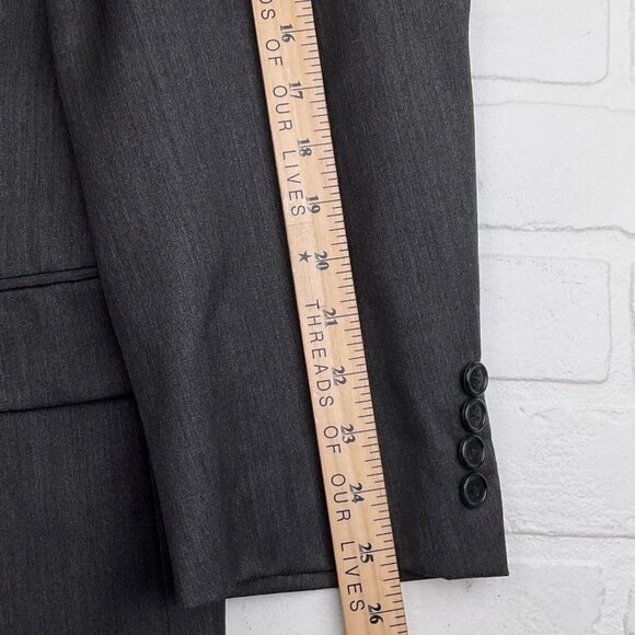 Hart Schaffner Marx Blazer Men 46 Gray Bespoke Gold Trumpeter Classic USA Jacket - Picture 13 of 16